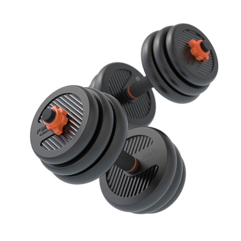 OTG 6 In 1 Adjustable Dumbbells And Barbell With Eco-Friendly Material  Plates